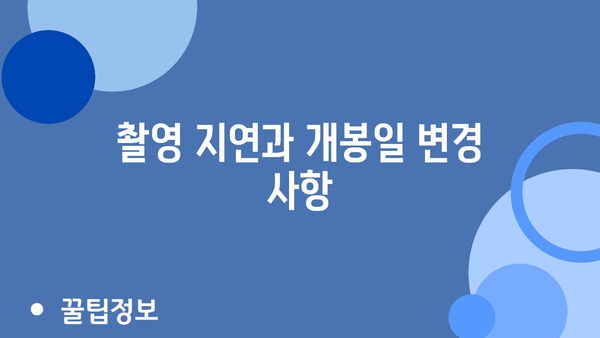 촬영 지연과 개봉일 변경 사항