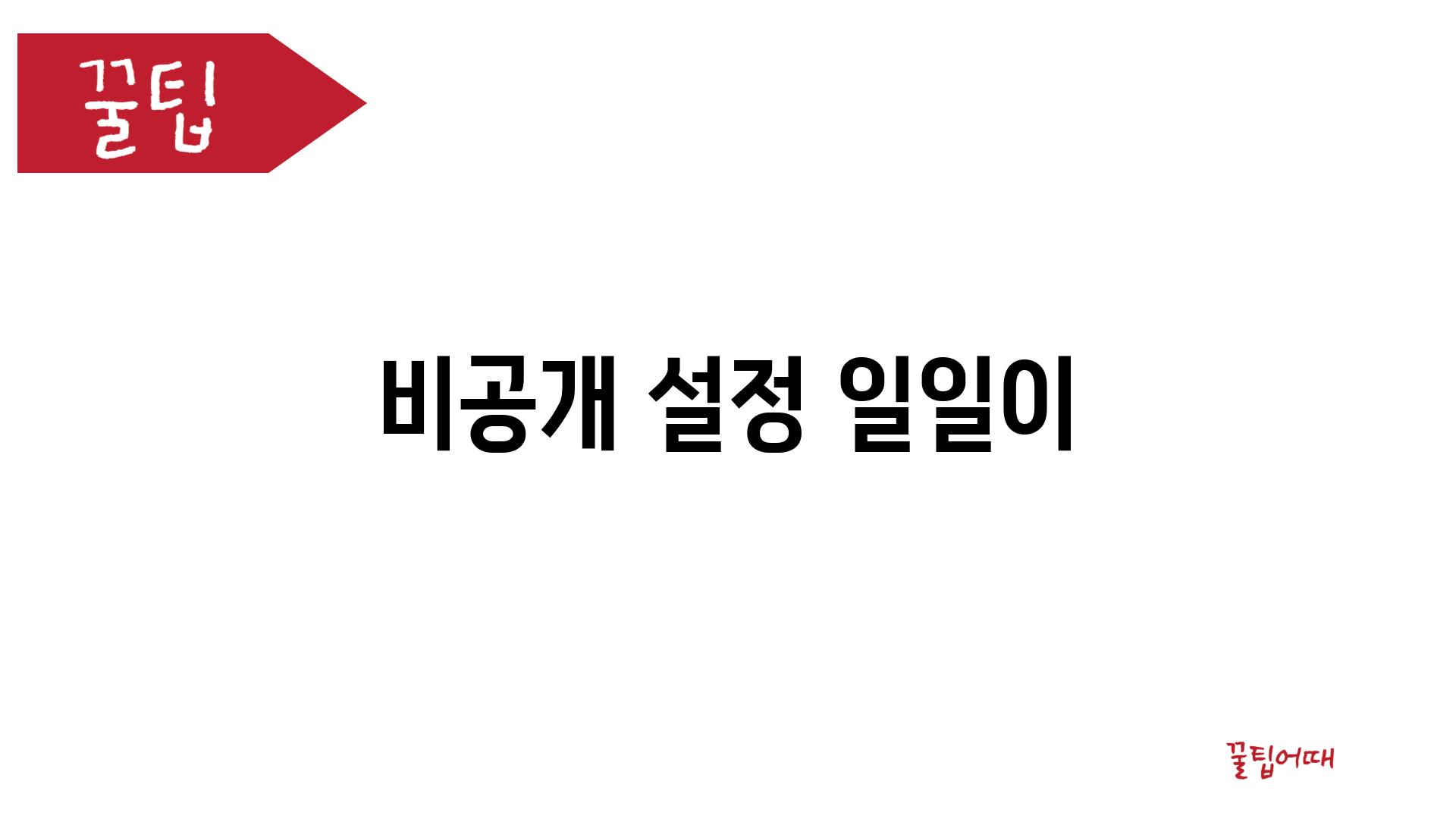 비공개 설정 일일이