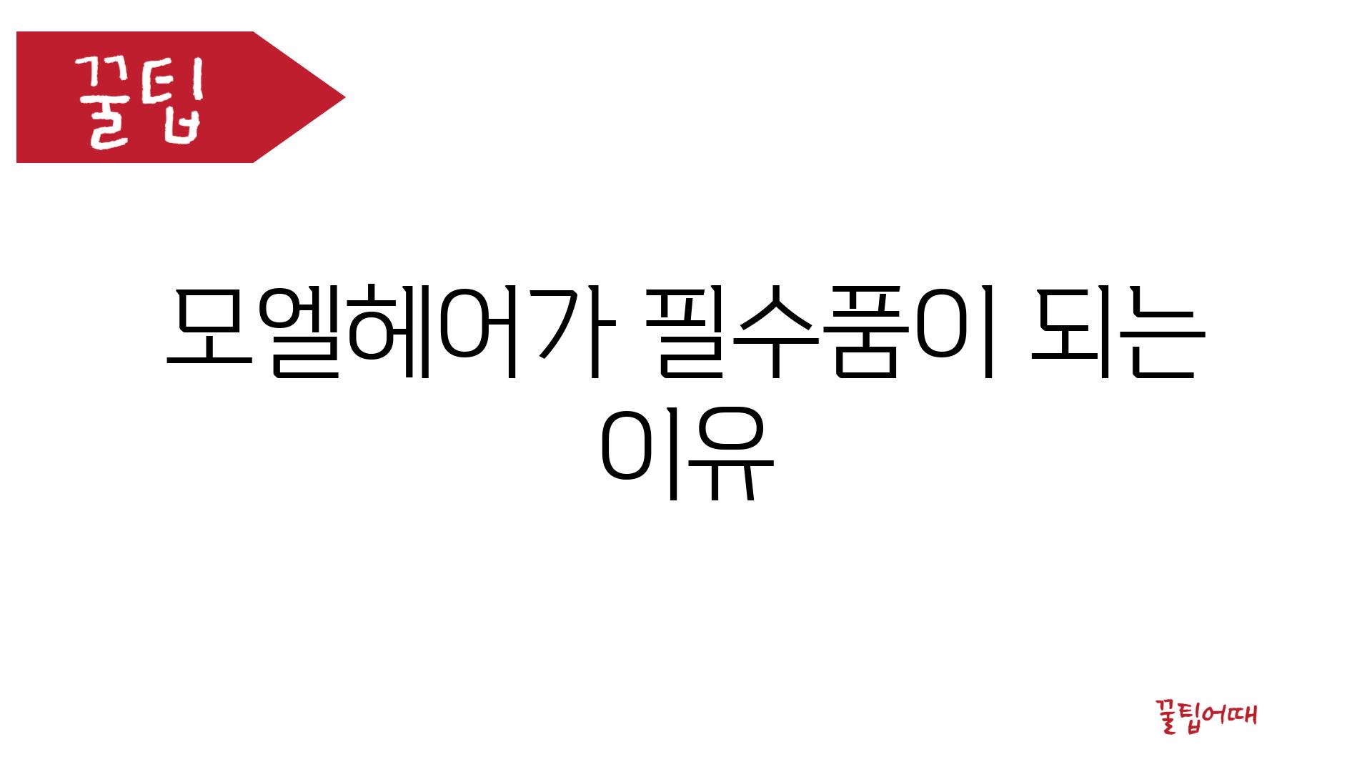 모엘헤어가 필수품이 되는 이유