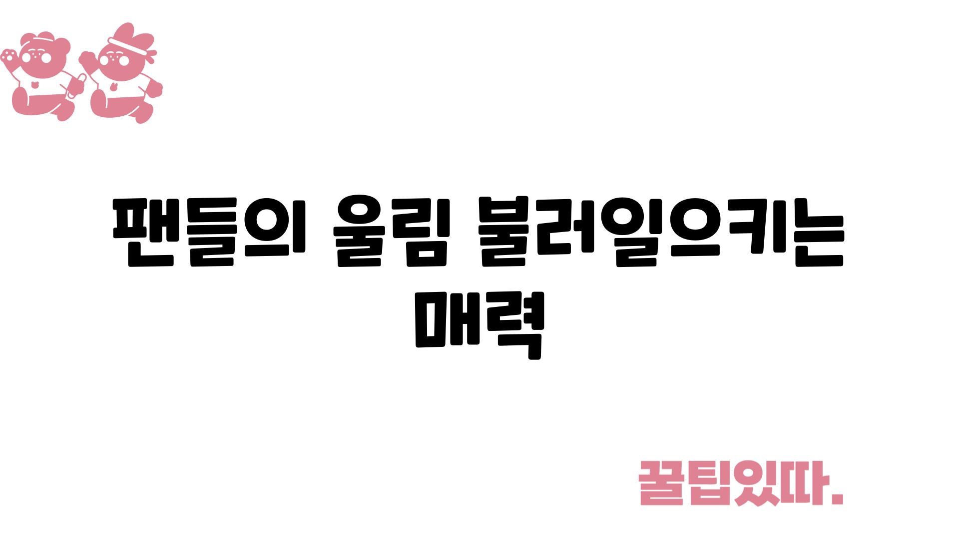 팬들의 울림 불러일으키는 매력