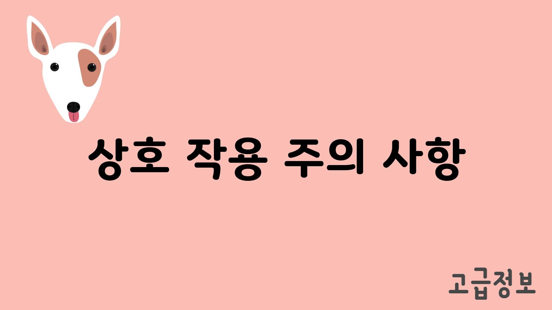 상호 작용 주의 사항