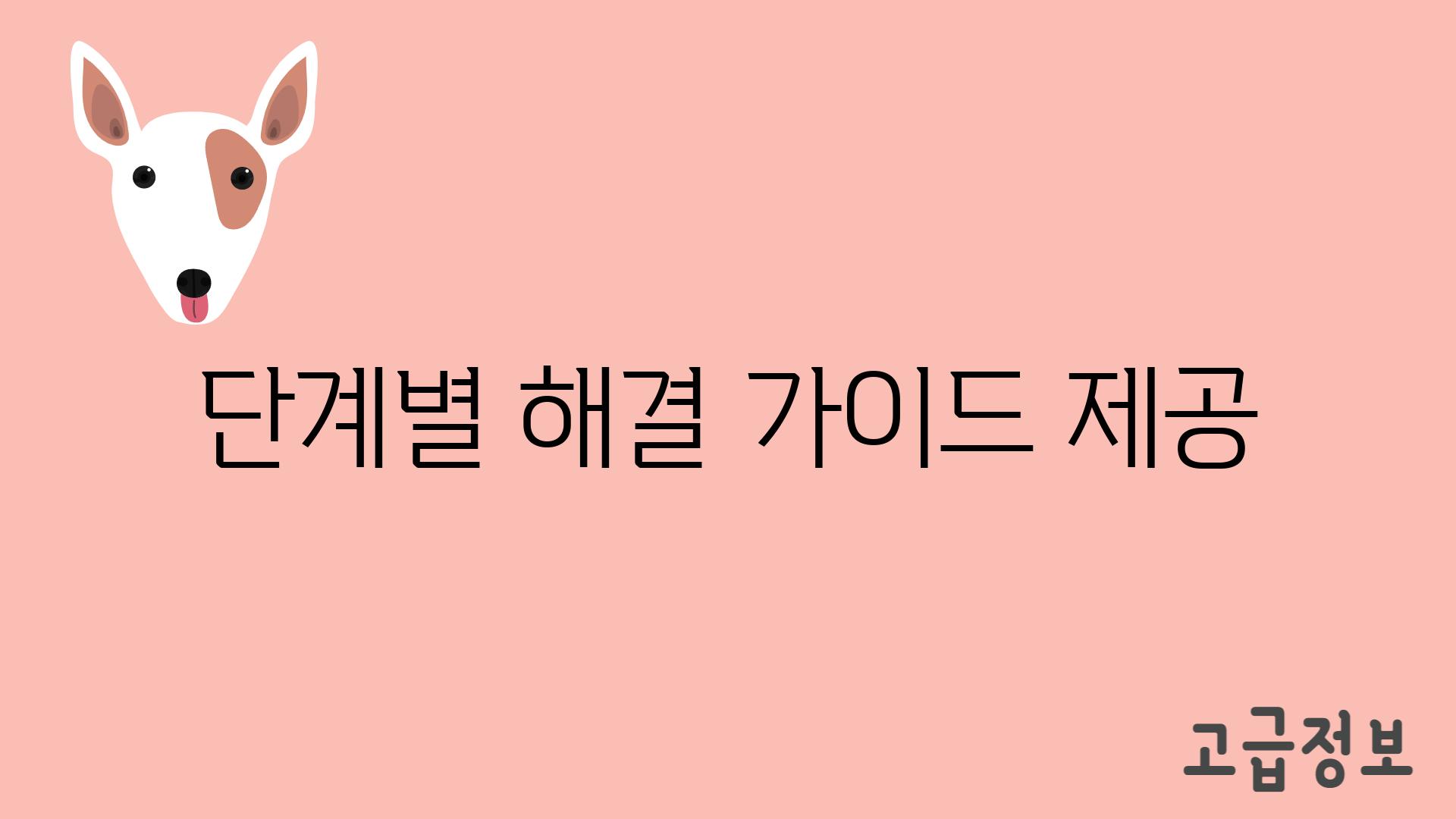 단계별 해결 가이드 제공