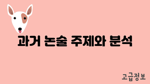 과거 논술 주제와 분석