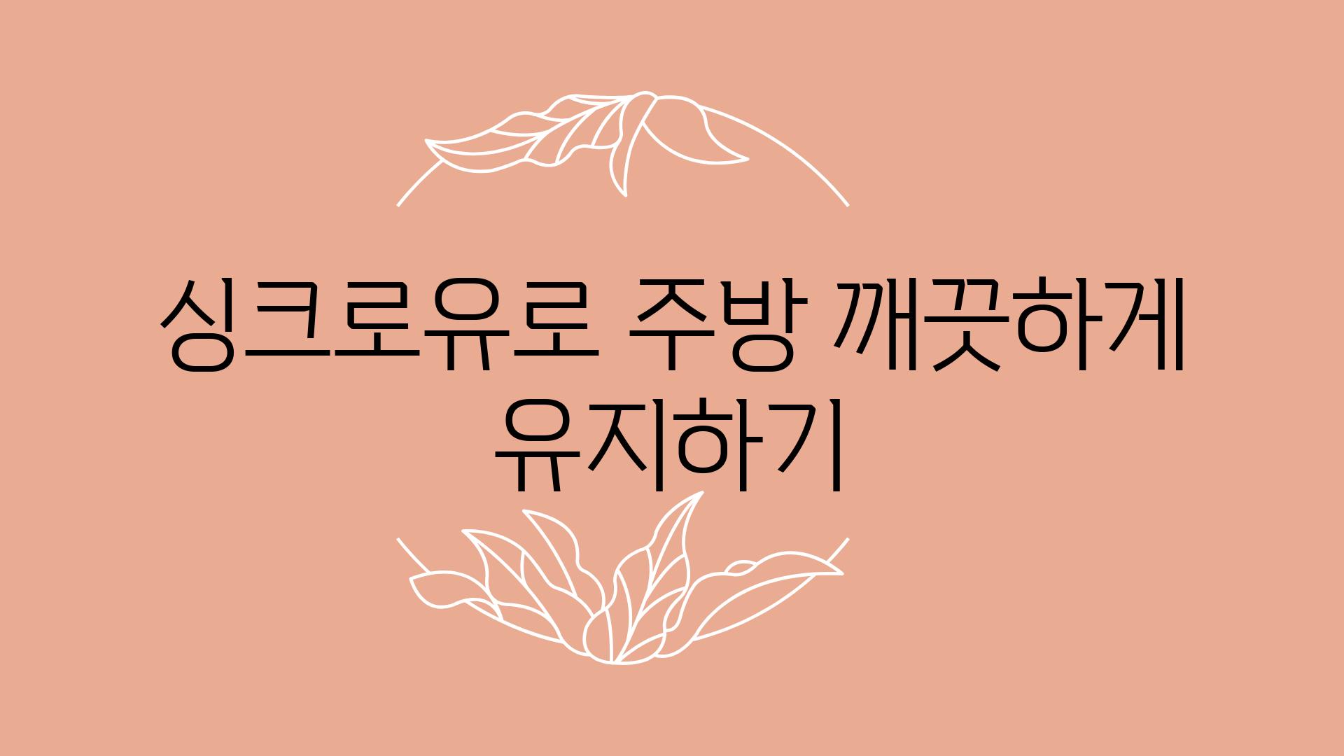 싱크로유로 주방 깨끗하게 유지하기