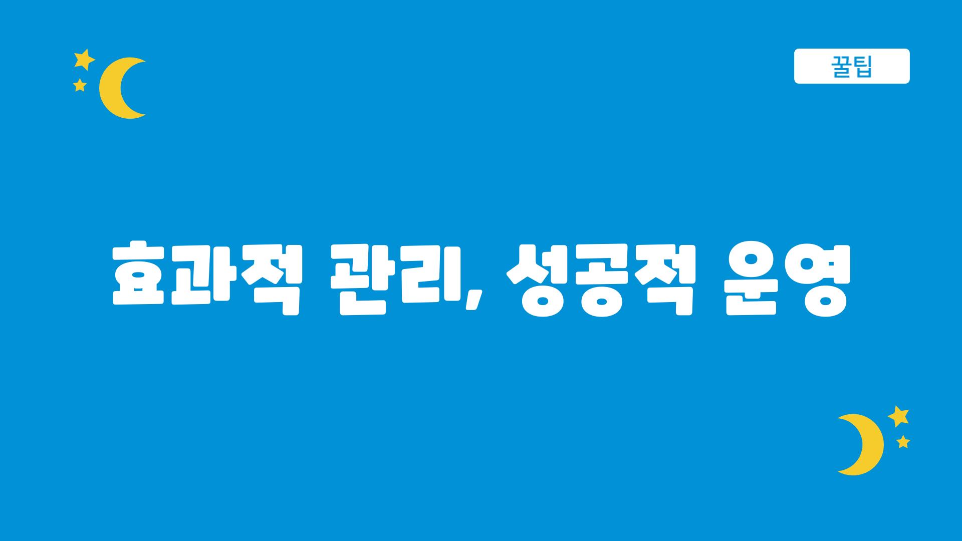 효과적 관리, 성공적 운영