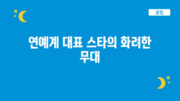 연예계 대표 스타의 화려한 무대