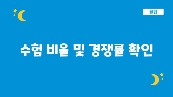 수험 비율 및 경쟁률 확인