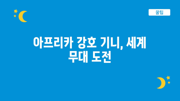 아프리카 강호 기니, 세계 무대 도전