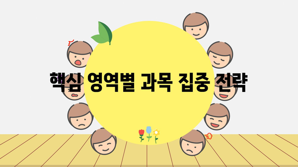 핵심 영역별 과목 집중 전략