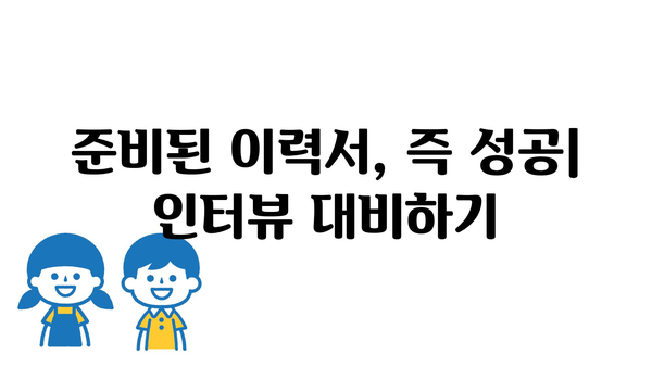 준비된 이력서, 즉 성공| 인터뷰 대비하기