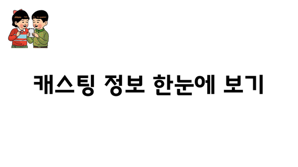 캐스팅 정보 한눈에 보기