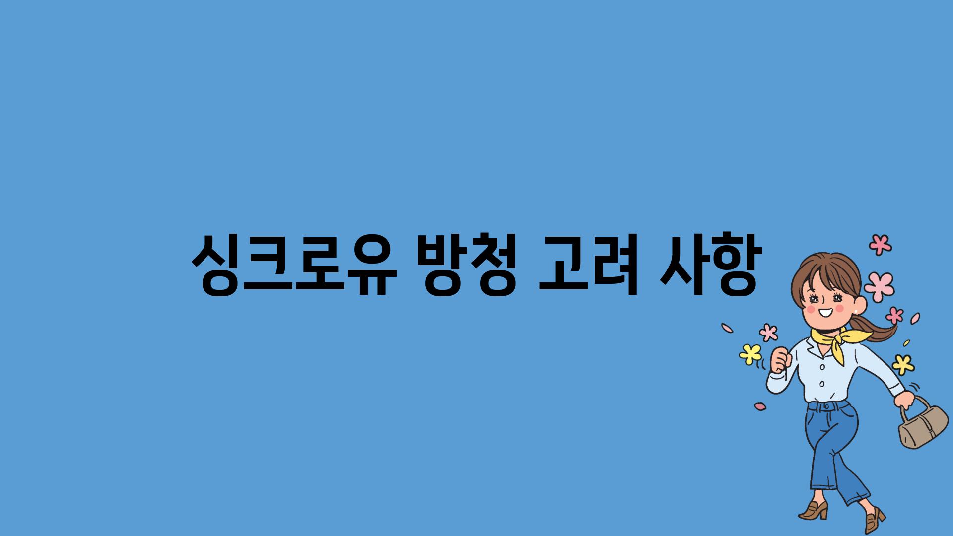 싱크로유 방청 고려 사항