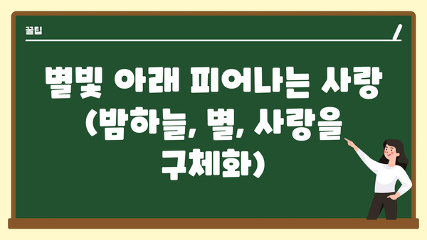 별빛 아래 피어나는 사랑 (밤하늘, 별, 사랑을 구체화)