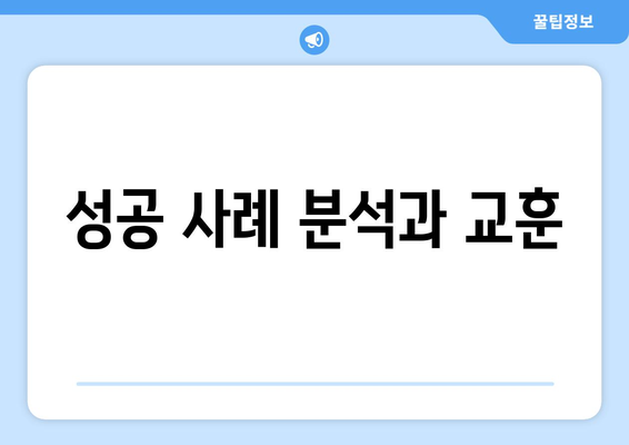 성공 사례 분석과 교훈