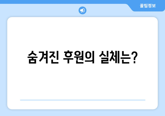 숨겨진 후원의 실체는?