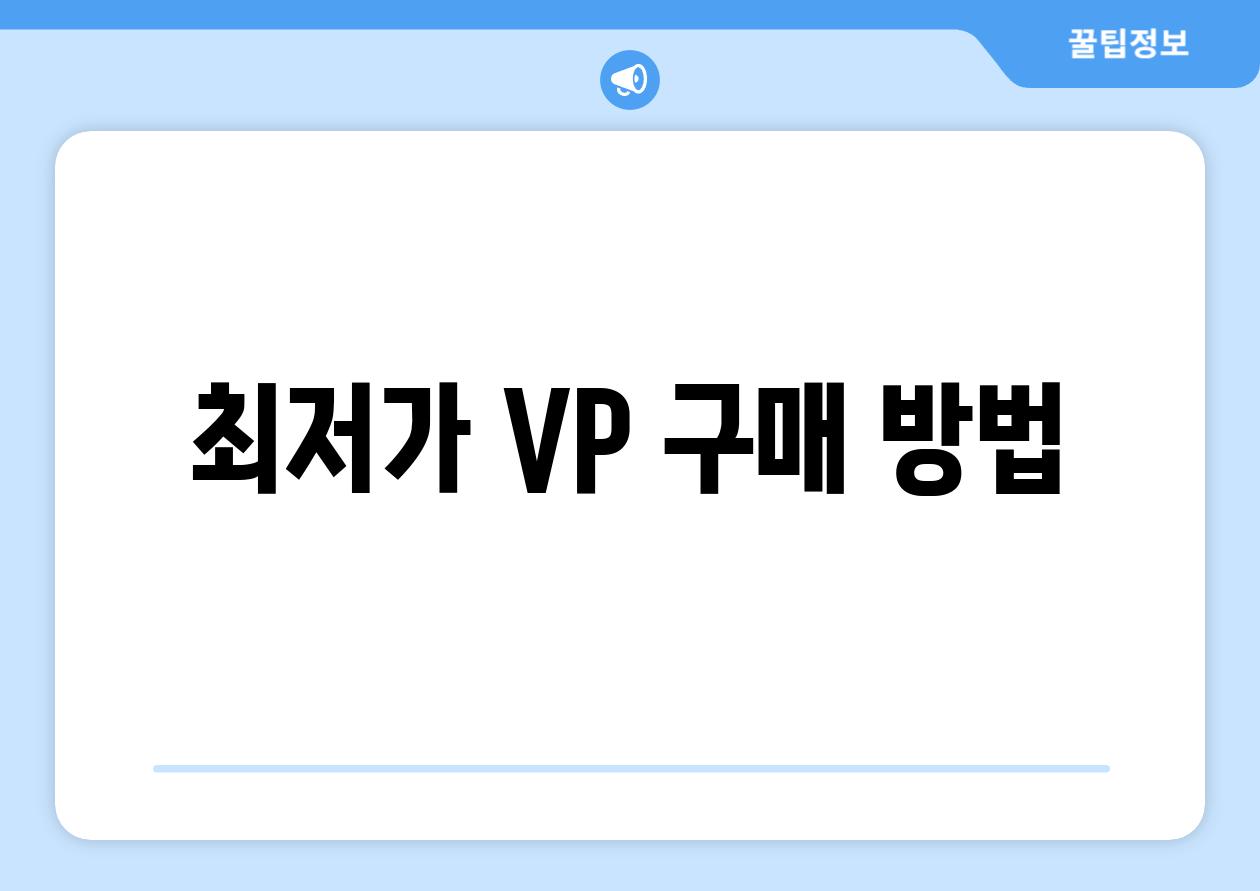 최저가 VP 구매 방법