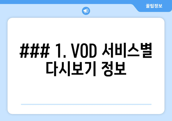 ### 1. VOD 서비스별 다시보기 정보