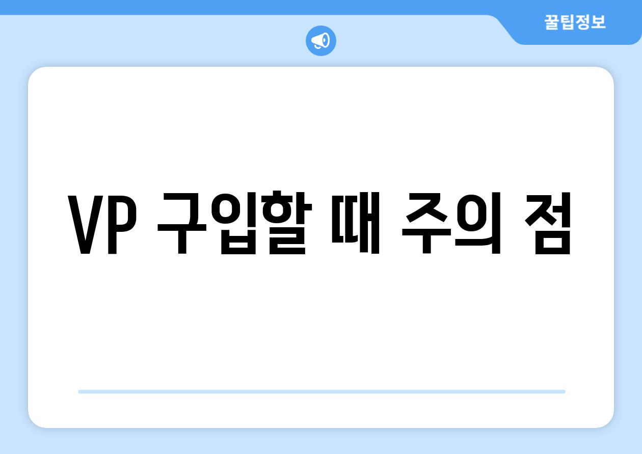 VP 구입할 때 주의 점