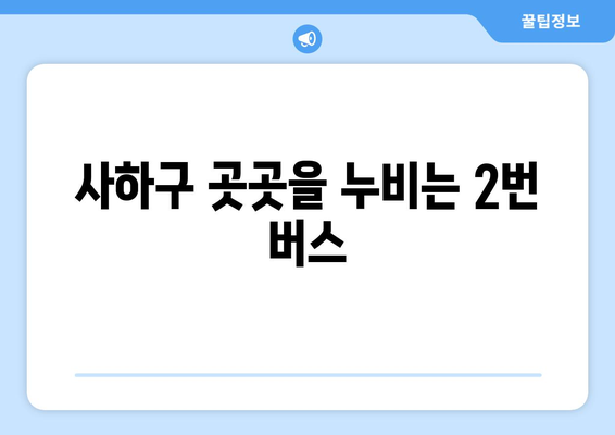 사하구 곳곳을 누비는 2번 버스