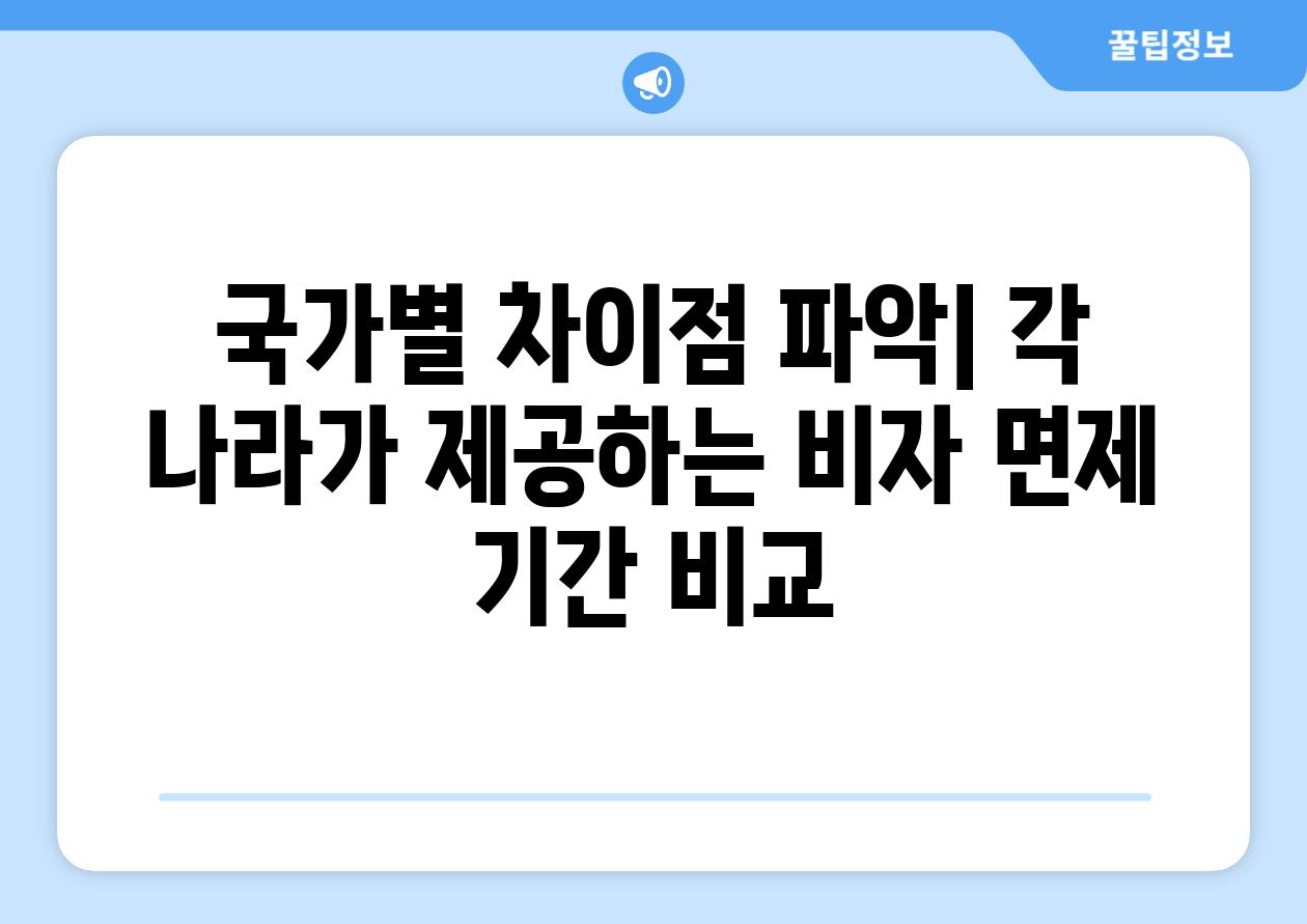 국가별 차이점 파악| 각 나라가 제공하는 비자 면제 기간 비교