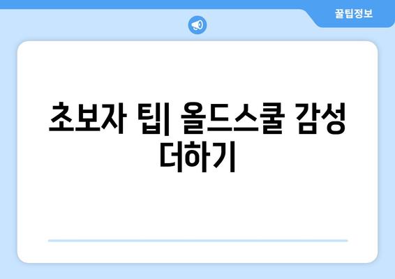 초보자 팁| 올드스쿨 감성 더하기