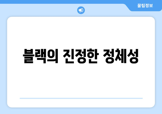 블랙의 진정한 정체성