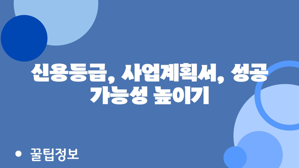 신용등급, 사업계획서, 성공 가능성 높이기