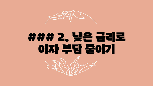 ### 2. 낮은 금리로 이자 부담 줄이기