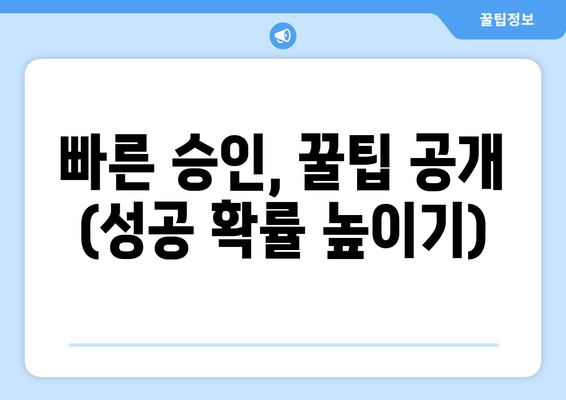 빠른 승인, 꿀팁 공개 (성공 확률 높이기)