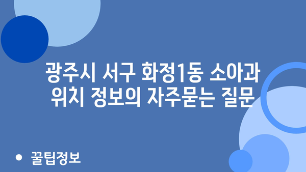 광주시 서구 화정1동 소아과 위치 정보