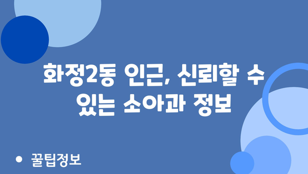 광주시 서구 화정2동 소아과 위치 정보