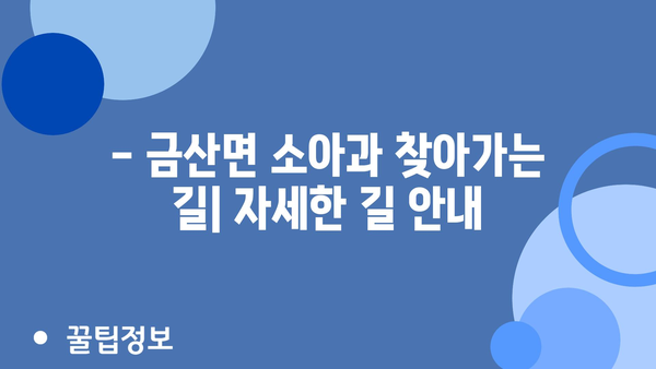 전라남도 고흥군 금산면 소아과 위치 정보