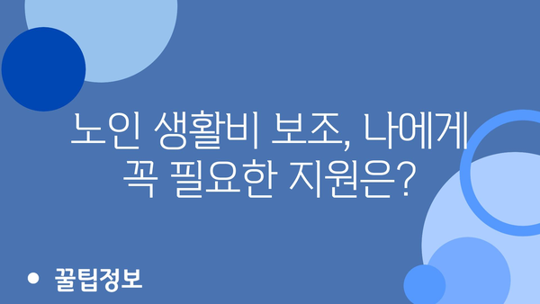 노인 생활비 보조: 정부지원금으로 품질 높은 생활 관리