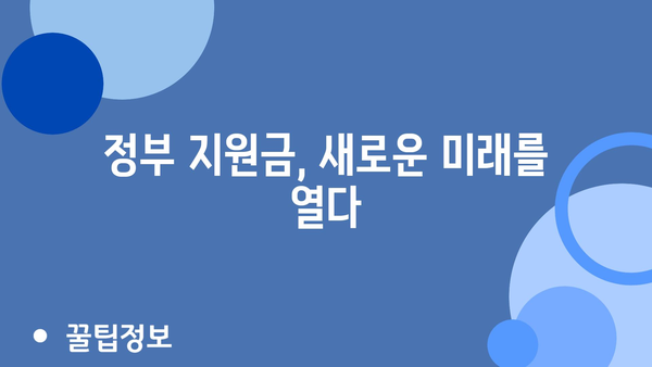 정부 지원금: 연구개발에서 생각 이상의 힘