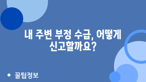 2024년 정부 지원금 부정 수급 신고 기간 안내