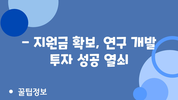 정부 지원금을 통한 연구 개발 투자 최적화