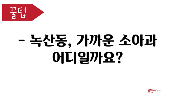 부산시 강서구 녹산동 소아과 위치 정보