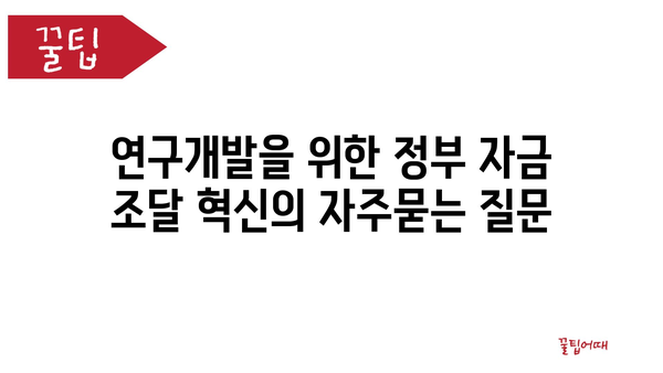 연구개발을 위한 정부 자금 조달 혁신