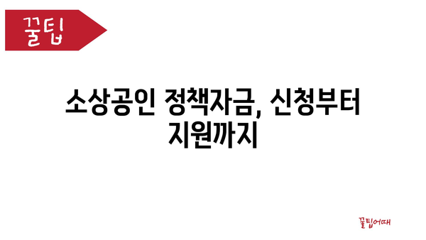 소상공인 정책자금과 정부 지원금 활용