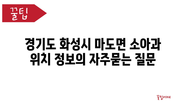 경기도 화성시 마도면 소아과 위치 정보