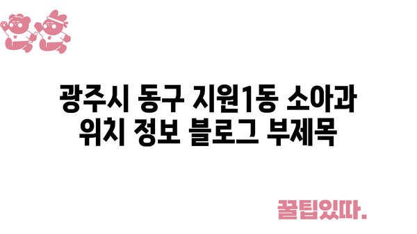 광주시 동구 지원1동 소아과 위치 정보