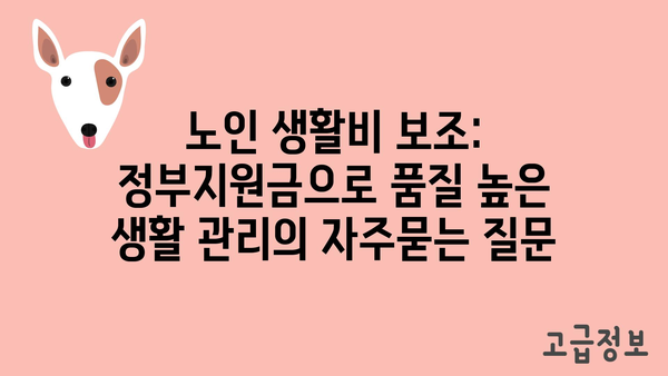 노인 생활비 보조: 정부지원금으로 품질 높은 생활 관리