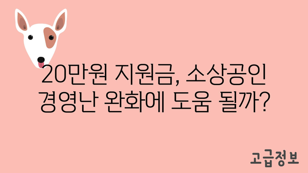 소상공인 전기 요금 정부 지원금 20만 원