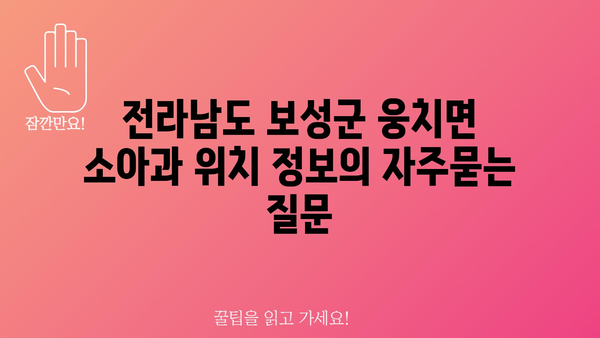 전라남도 보성군 웅치면 소아과 위치 정보