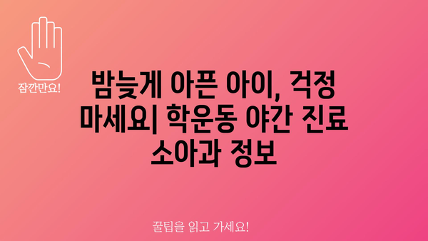 광주시 동구 학운동 소아과 위치 정보