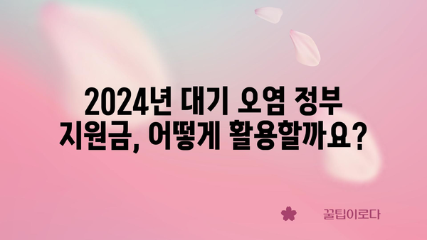 환경 보호를 위한 혁신: 2024년 대기 오염 정부 지원금 활용