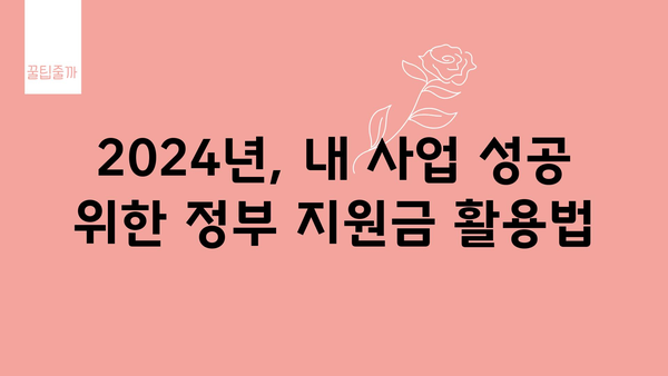 2024년 정부지원금 각종 혜택 확인하기