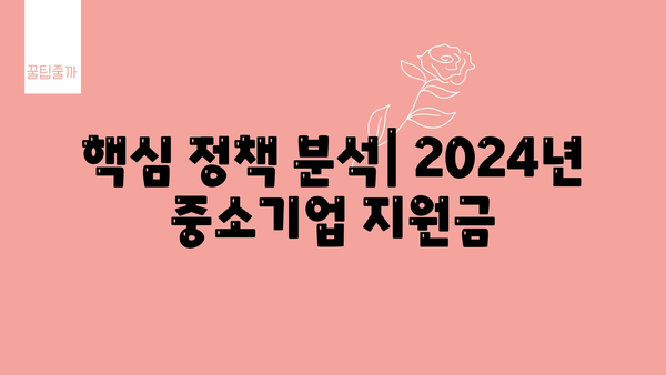 중기업 2024년 정부 지원금 내용 이해하기