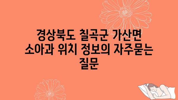 경상북도 칠곡군 가산면 소아과 위치 정보