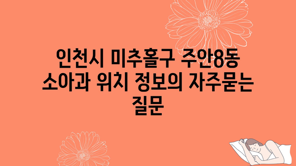 인천시 미추홀구 주안8동 소아과 위치 정보